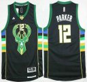 Wholesale Cheap Men's Milwaukee Bucks #12 Jabari Parker Revolution 30 Swingman 2015-16 Black Jersey