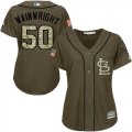 Wholesale Cheap Cardinals #50 Adam Wainwright Green Salute to Service Women's Stitched MLB Jersey