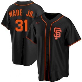 Wholesale Cheap Men\'s San Francisco Giants 31 LaMonte Wade Jr Black Replica Alternate Jersey