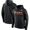 Wholesale Cheap Men's Cincinnati Bengals Nike Black Sideline Circuit Pullover Performance Hoodie