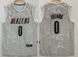 Wholesale Cheap Men's Portland Trail Blazers #0 Damian Lillard Adidas 2015 Gray City Lights Swingman Jersey