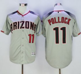 Wholesale Cheap Diamondbacks #11 A. J. Pollock Gray/Brick New Cool Base Stitched MLB Jersey