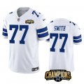 Cheap Men's Dallas Cowboys #77 Tyron Smith White 2023 F.U.S.E. NFC East Champions Patch Football Stitched Jersey