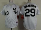 Wholesale Cheap White Sox #29 Jeff Samardzija White Black Strip Stitched MLB Jersey