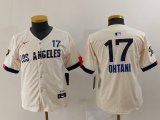 Cheap Youth Los Angeles Dodgers #17 Shohei Ohtani Cream 2024 City Connect Limited Jersey