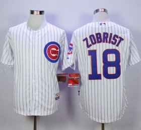 Wholesale Cheap Cubs #18 Ben Zobrist White Cool Base Stitched MLB Jersey