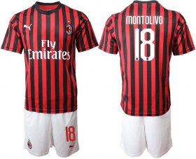 Wholesale Cheap AC Milan #18 Montolivo Home Soccer Club Jersey