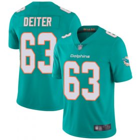 Wholesale Cheap Nike Dolphins #63 Michael Deiter Aqua Green Team Color Men\'s Stitched NFL Vapor Untouchable Limited Jersey