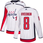 Wholesale Cheap Adidas Capitals #8 Alex Ovechkin White Road Authentic Stitched Youth NHL Jersey