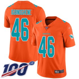 Wholesale Cheap Nike Dolphins #46 Noah Igbinoghene Orange Men\'s Stitched NFL Limited Inverted Legend 100th Season Jersey