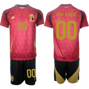 Cheap Men's Belgium National Team Custom Red 2024-25 Home Soccer Jersey Suit