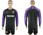 Wholesale Cheap Monaco Blank Black Goalkeeper Long Sleeves Soccer Club Jersey