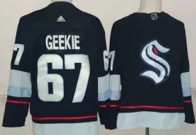 Wholesale Cheap Men\'s Seattle Kraken #67 Morgan Geekie Navy Authentic Jersey