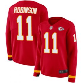 Wholesale Cheap Nike Chiefs #11 Demarcus Robinson Red Team Color Women\'s Stitched NFL Limited Therma Long Sleeve Jersey