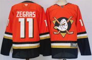 Cheap Men's Anaheim Ducks #11 Trevor Zegras Orange Black 2024-25 Stitched Jersey