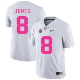 Wholesale Cheap Alabama Crimson Tide 8 Julio Jones White 2017 Breast Cancer Awareness College Football Jersey