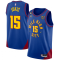 Wholesale Cheap Men's Denver Nuggets #15 Nikola Jokic Blue 2022-23 Statement Edition With NO.6 Patch Stitched Jersey