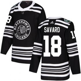 Wholesale Cheap Adidas Blackhawks #18 Denis Savard Black Authentic 2019 Winter Classic Stitched NHL Jersey