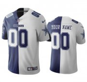 Wholesale Cheap Men's Dallas Cowboys Customized Navy White Split Vapor Untouchable Limited Stitched Jersey