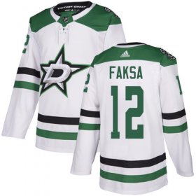 Cheap Adidas Stars #12 Radek Faksa White Road Authentic Stitched NHL Jersey