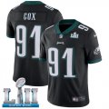 Wholesale Cheap Nike Eagles #91 Fletcher Cox Black Alternate Super Bowl LII Men's Stitched NFL Vapor Untouchable Limited Jersey