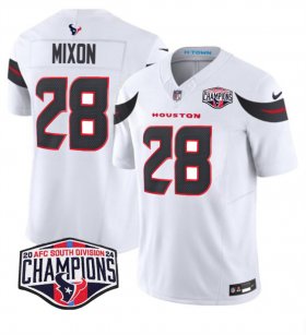 Cheap Men\'s Houston Texans #28 Joe Mixon White F.U.S.E. 2024 AFC South Division Champions Vapor Limited Stitched Football Jersey