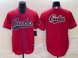 Wholesale Cheap Men's Chicago Cubs Red Team Big Logo Cool Base Stitched Jersey