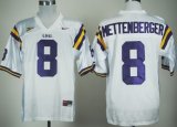 Wholesale Cheap LSU Tigers #8 Zach Mettenberger White Jersey