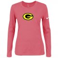 Wholesale Cheap Women's Nike Green Bay Packers Of The City Long Sleeve Tri-Blend NFL T-Shirt Pink-2