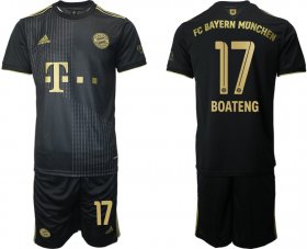 Wholesale Cheap Men 2021-2022 ClubBayern Munchen away black 17 Adidas Soccer Jersey