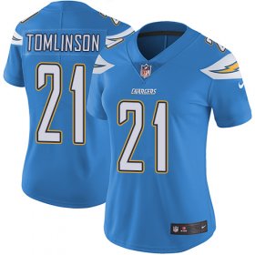 Wholesale Cheap Nike Chargers #21 LaDainian Tomlinson Electric Blue Alternate Women\'s Stitched NFL Vapor Untouchable Limited Jersey