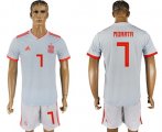 Wholesale Cheap Spain #7 Morata Away Soccer Country Jersey