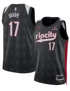 Cheap Men's Portland Trail Blazers #17 Shaedon Sharpe Black 2024-25 City Edition Edition Stitched Basketball Jersey