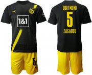 Wholesale Cheap Men 2020-2021 club Dortmund away 5 black Soccer Jerseys