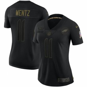 Cheap Philadelphia Eagles#11 Carson Wentz Nike Women\'s 2020 Salute To Service Limited Jersey Black