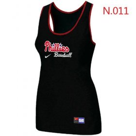 Wholesale Cheap Women\'s Nike Philadelphia Phillies Tri-Blend Racerback Stretch Tank Top Black