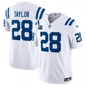 Cheap Men\'s Indianapolis Colts #28 Jonathan Taylor White 2024 F.U.S.E. With 2-Star C Patch Vapor Limited Stitched Football Jersey