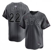 Cheap Men's New York Mets #22 Juan Soto Graphite 2024 City Connect Limited Stitched Baseball Jersey