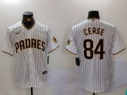 Cheap Men's San Diego Padres #84 Dylan Cease White Team Logo Stitched Cool Base Nike Jersey