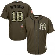 Wholesale Cheap Yankees #18 Didi Gregorius Green Salute to Service Stitched MLB Jersey