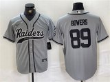 Wholesale Cheap Men's Las Vegas Raiders #89 Brock Bowers Gray Cool Base Baseball Stitched Jersey