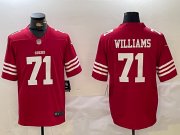 Mens San Francisco 49ers #71 Trent Williams Red Vapor Untouchable Limited Stitched Football Jersey