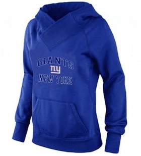 Wholesale Cheap Women\'s New York Giants Heart & Soul Pullover Hoodie Blue