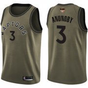 Wholesale Cheap Raptors #3 OG Anunoby Green Salute to Service 2019 Finals Bound Basketball Swingman Jersey