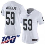 Wholesale Cheap Nike Raiders #59 Tahir Whitehead White Women's Stitched NFL 100th Season Vapor Limited Jersey