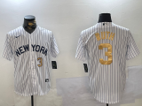 Cheap Men's New York Yankees #3 Babe Ruth White Pinstripe Fashion Cool Base Jerseys