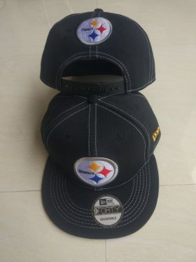 Wholesale Cheap Steelers Team Logo Black Adjustable Hat LT