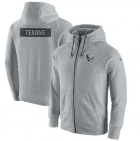 Wholesale Cheap Men\'s Houston Texans Nike Ash Gridiron Gray 2.0 Full-Zip Hoodie