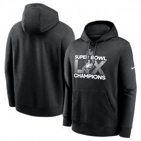 Cheap Men\'s Philadelphia Eagles Black Super Bowl LIX Champions Supplemental Pullover Hoodie