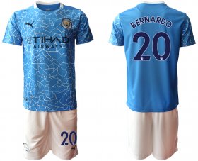 Wholesale Cheap Men 2020-2021 club Manchester City home 20 blue Soccer Jerseys